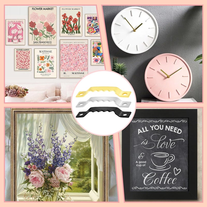 ManTangSun 100 Sets Picture Frame Hangers with Screws, Sawtooth Picture Hanger for Photos Canvas Clock Wood Frame Hardware Metal Hook Hanging Artwork Home Decoration (Black) - Image 5